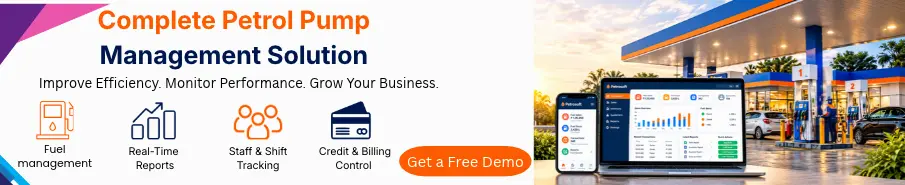 Complete petrol pump management software with fuel management, real-time reports, staff tracking and billing control